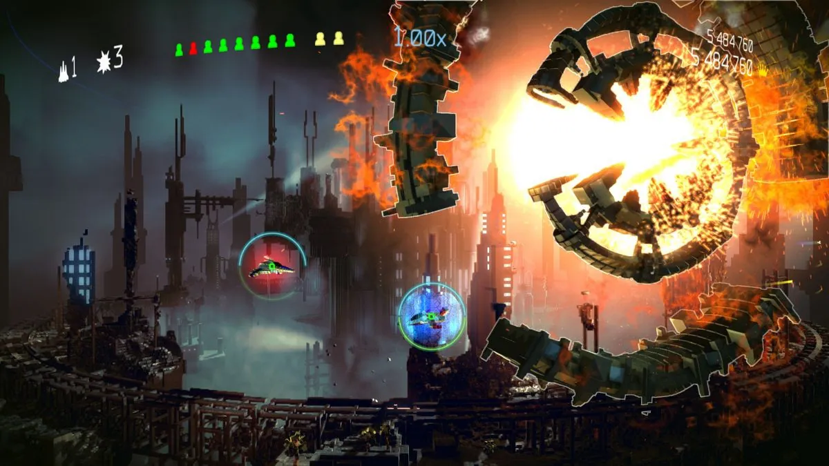 Resogun tiene multiplayer online y local en cooperativo