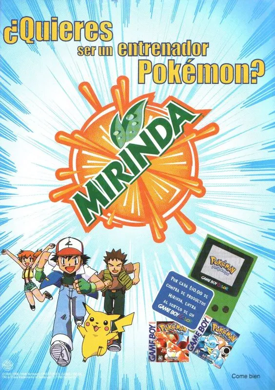Un anuncio de una rifa por Mirinda en Club Nintendo