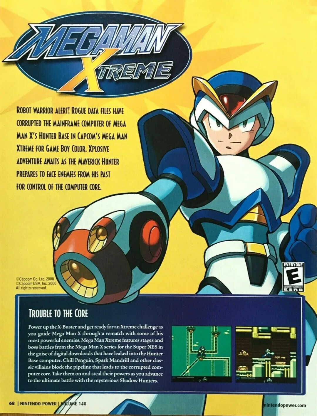 Artículo de Nintendo Power de Mega Man Xtreme