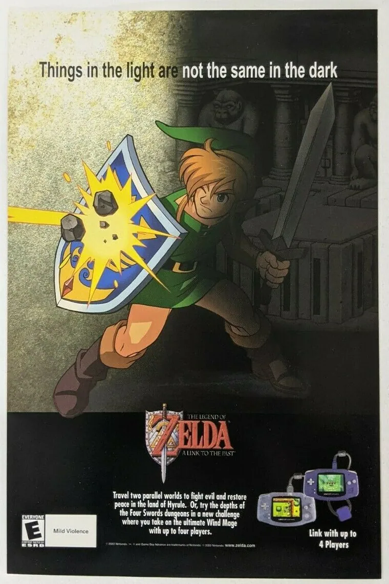 Anuncio gringo de The Legend of Zelda: A Link to the Past + Four Swords