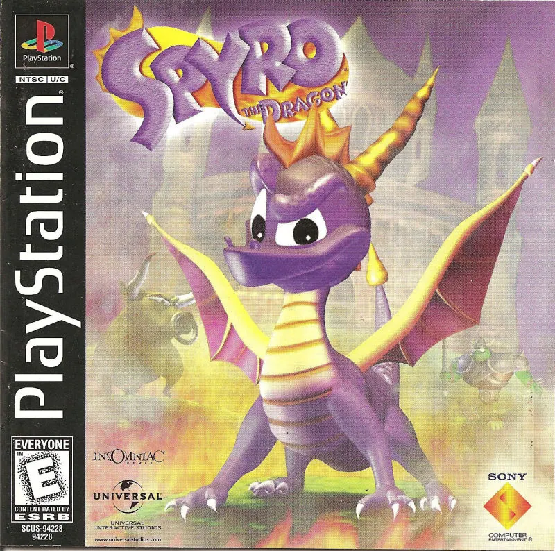 Portada del 1er Spyro para PS1