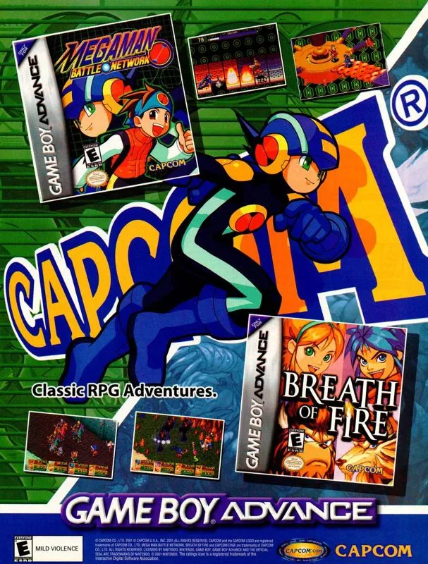Anuncio de revista gringa de Mega Man Battle Network