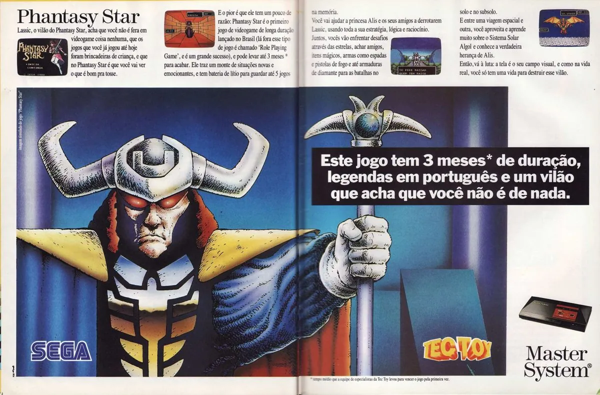 Anuncio de revista brasilera de Phantasy Star