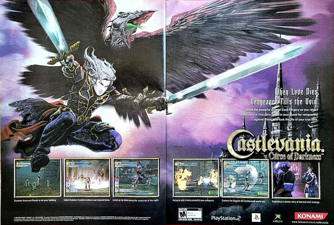 Un anuncio de revista gringa de Castlevania: Curse of Darkness