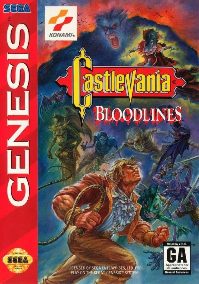 Portada americana de Castlevania: Bloodlines