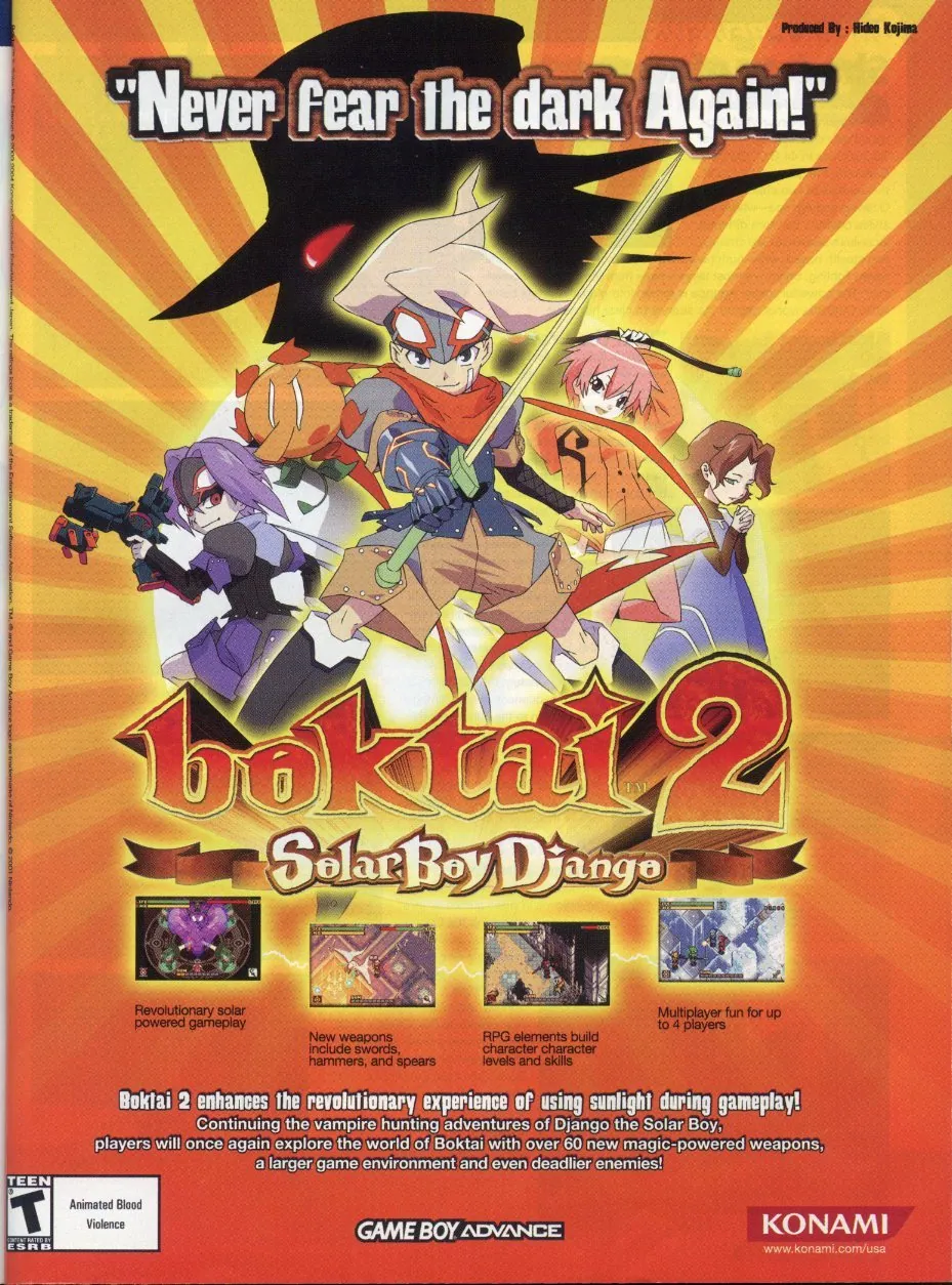 Anuncio de revista gringa de Boktai 2: Solar Boy Django