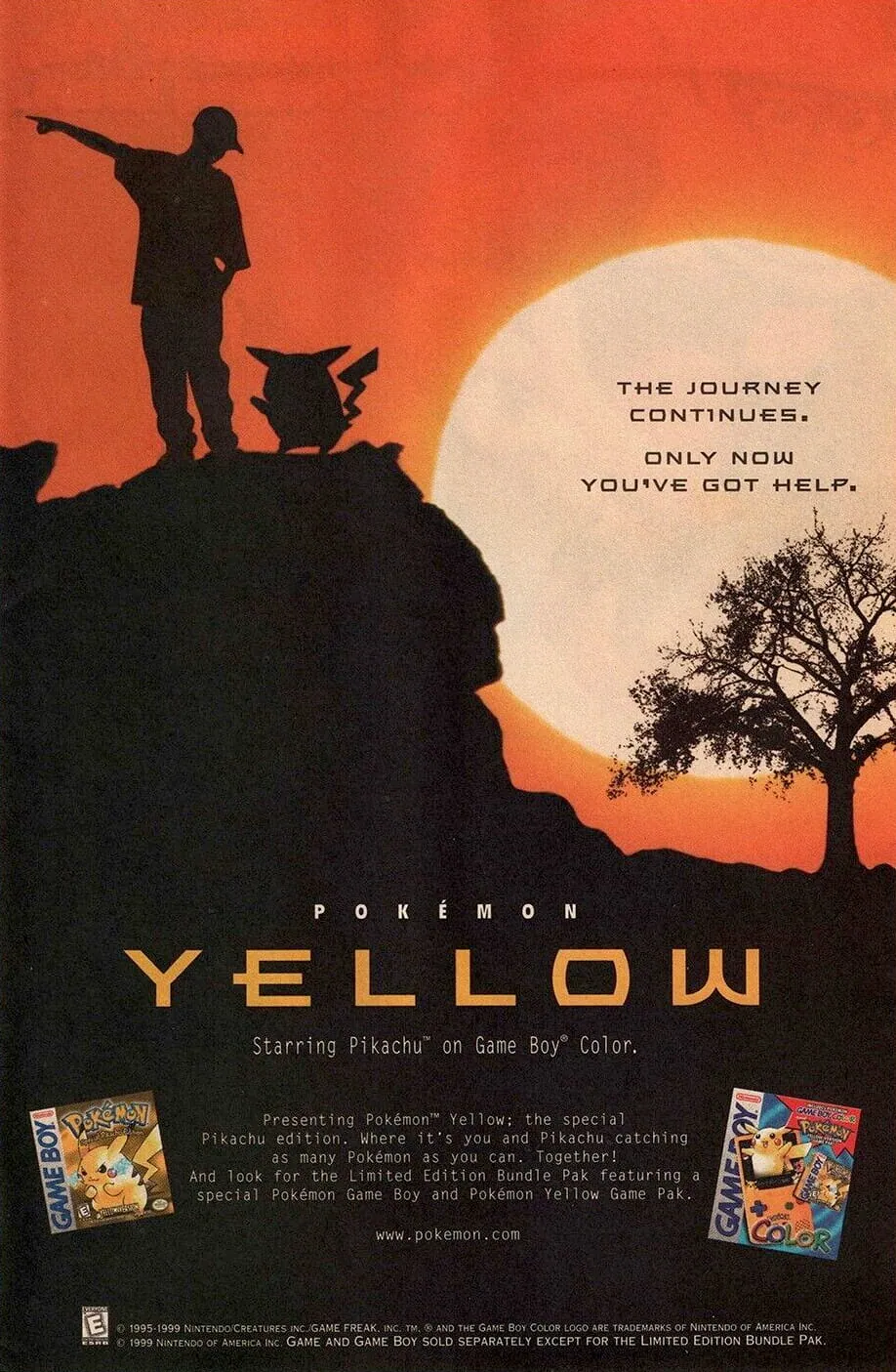 Anuncio de revista gringa de Pokémon Yellow