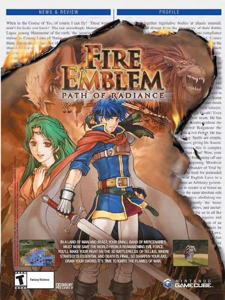 Anuncio gringo del Fire Emblem de Ike