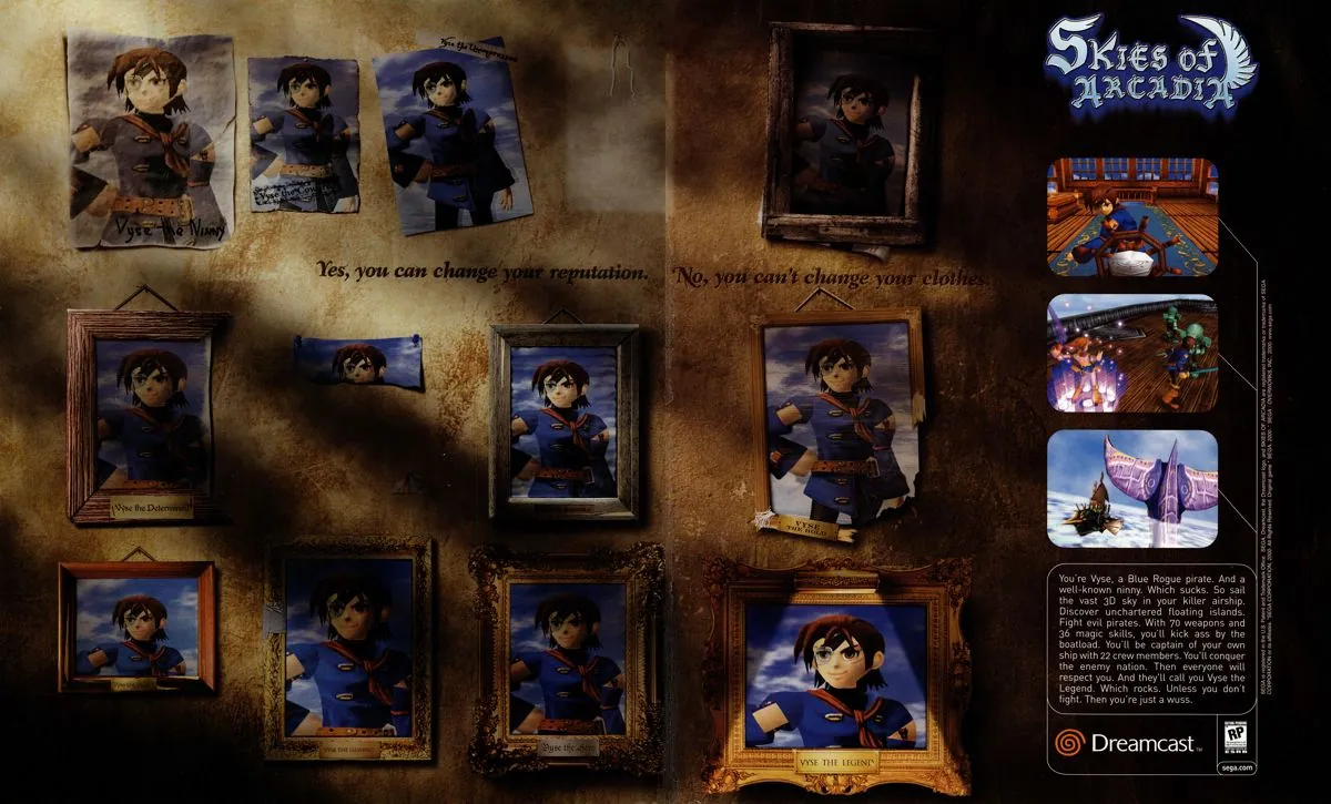 Anuncio de revista gringa de Skies of Arcadia
