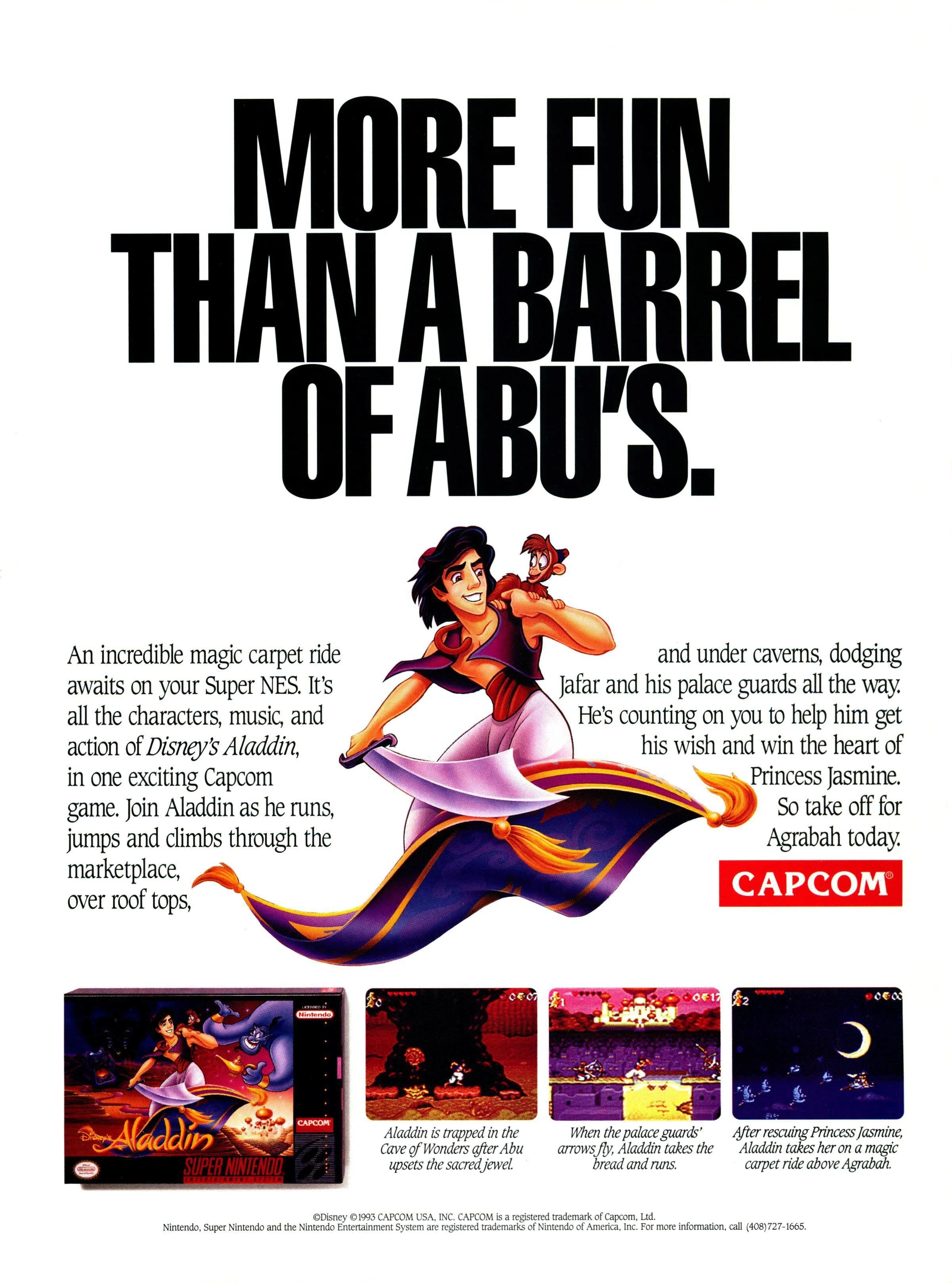 Anuncio de la versión de SNES de Disney's Aladdin