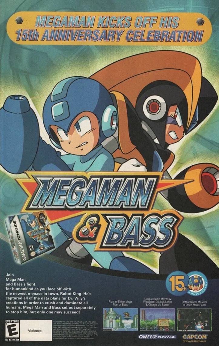 Anuncio de revista gringa de Mega Man & Bass
