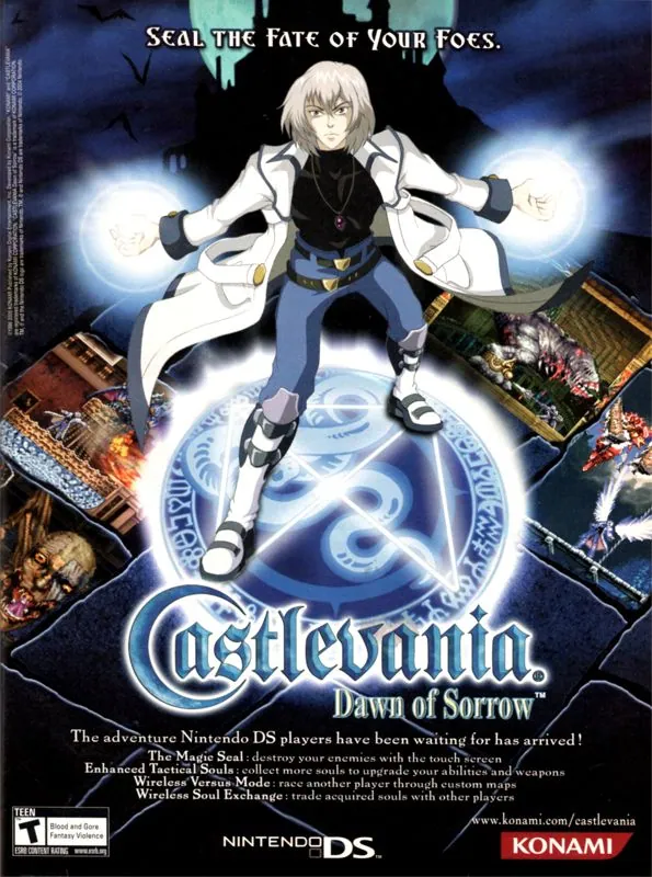 Anuncio de revista gringa de Dawn of Sorrow