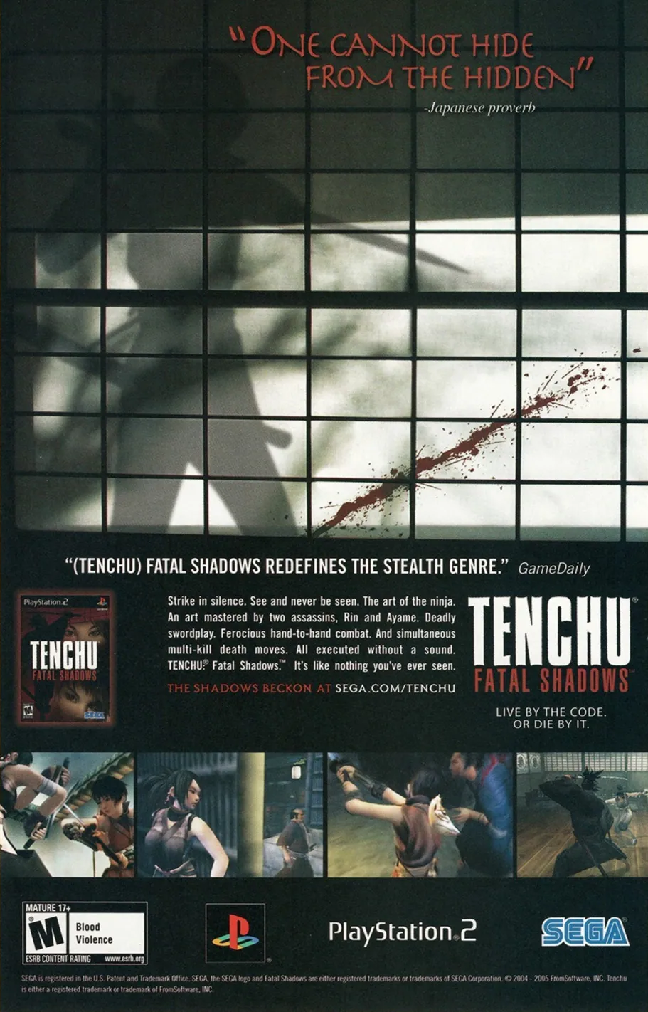 Otro anuncio de revista gringa de Tenchu: Fatal Shadows