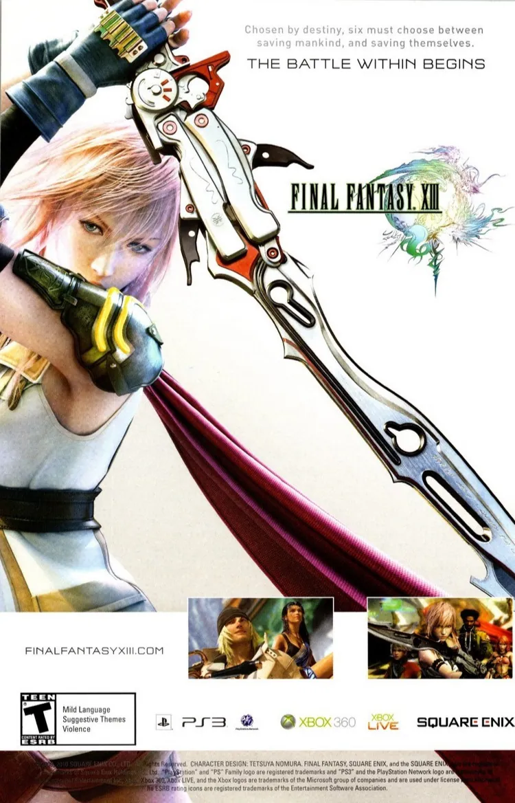 Anuncio impreso de Final Fantasy XIII