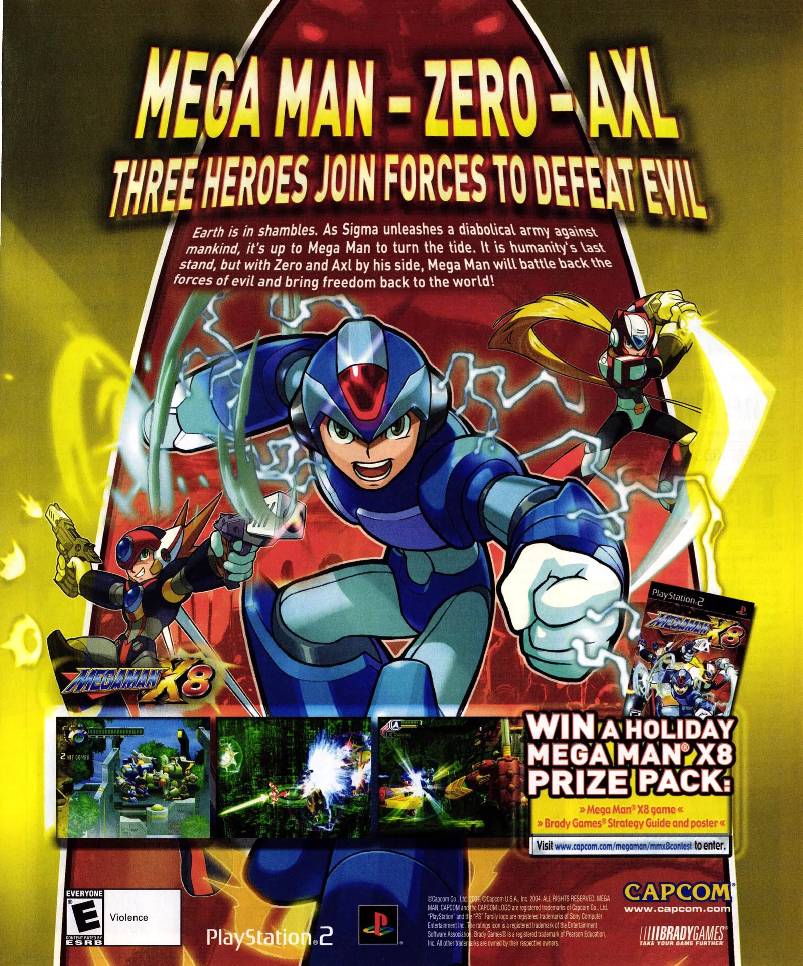 Anuncio de revista gringa de Mega Man X8