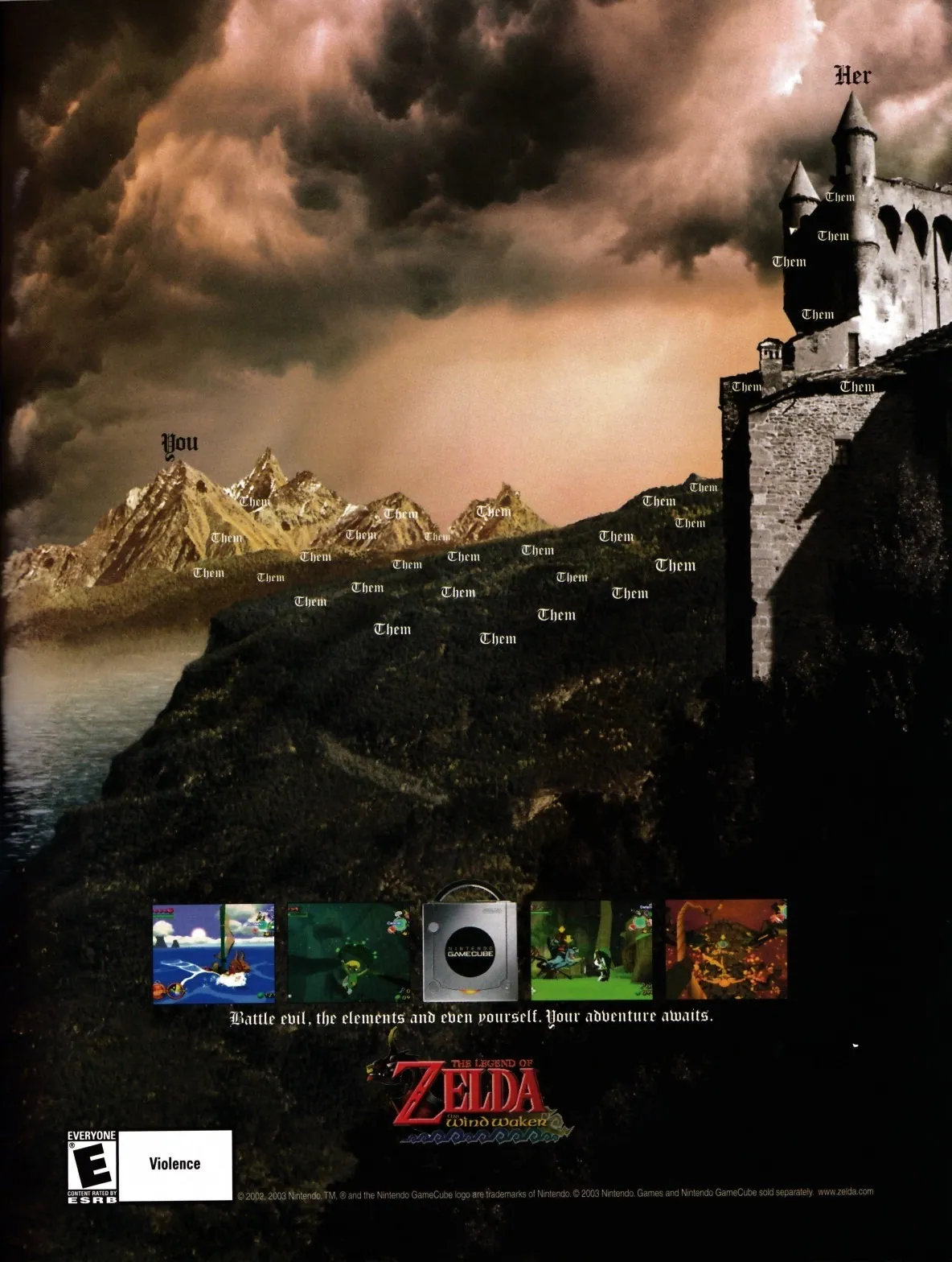 Anuncio de revista gringa de The Legend of Zelda: The Wind Waker