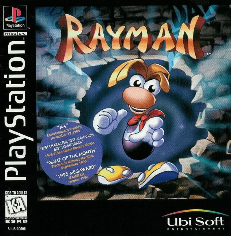 Carátula de PlayStation del 1er Rayman