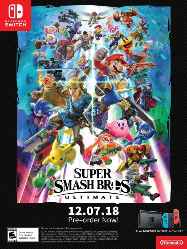 Anuncio de revista gringa de Super Smash Bros. Ultimate