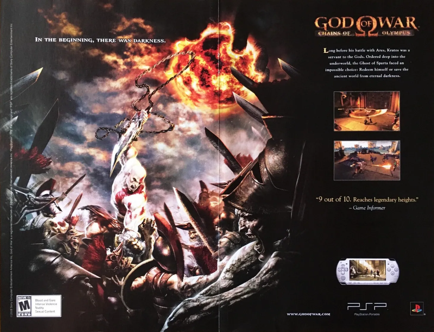 Anuncio de revista gringa de God of War: Ghost of Sparta