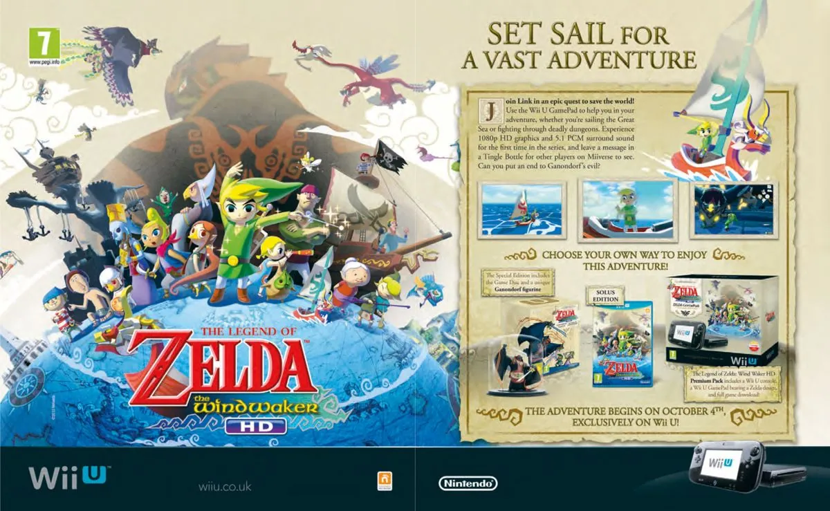 Anuncio de revista británica de Wind Waker HD