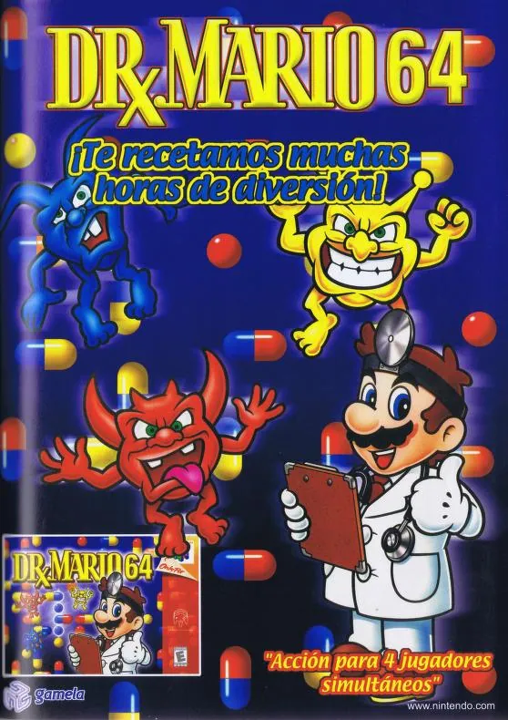 Anuncio de Dr. Mario 64 en la revista Club Nintendo