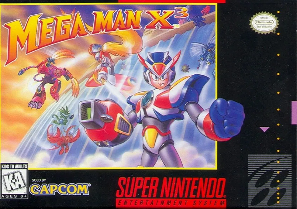 Portada americana de Mega Man X3 para SNES
