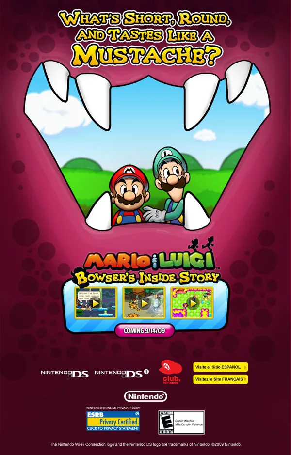 Otro anuncio impreso de Bowser con Mario & Luigi