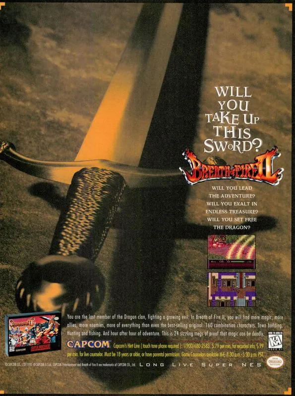 Anuncio de revista gringa de Breath of Fire II