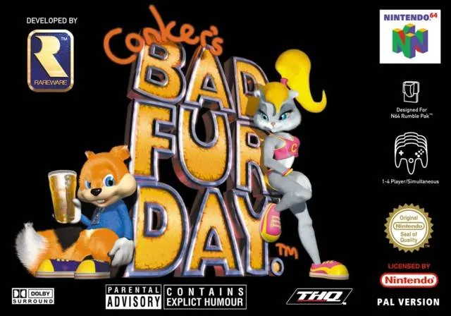 Portada europerra de Conker’s Bad Fur Day