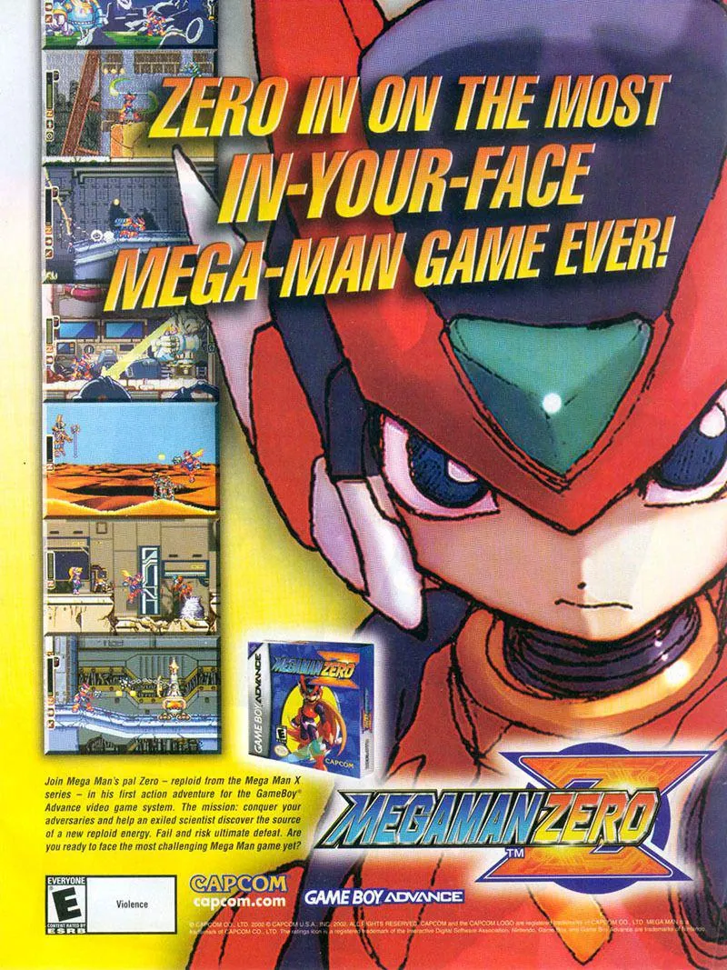 Anuncio de revista gringa de Mega Man Zero
