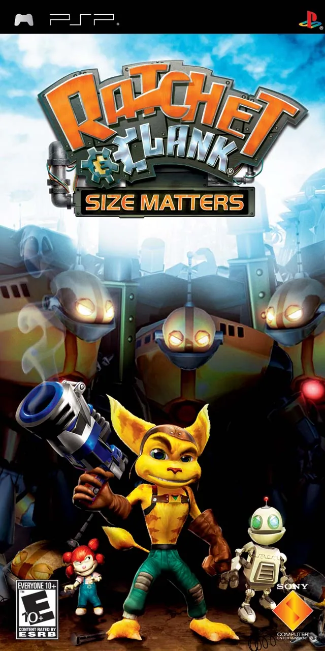 Portada americana de Ratchet & Clank: Size Matters para PSP