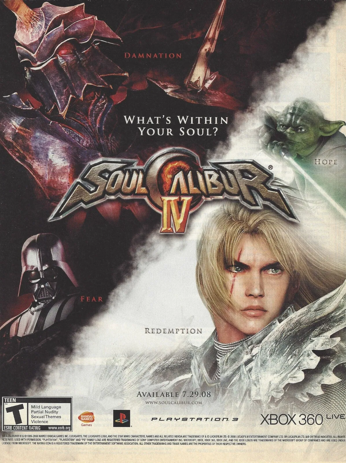 Anuncio de revista gringa del 1er Soul Calibur en HD