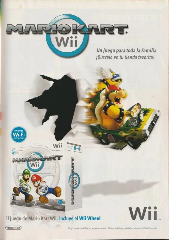 Anuncio en la revista Club Nintendo de Mario Kart Wii