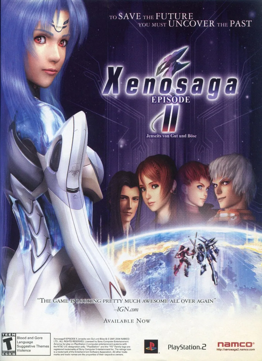 Anuncio de revista gringa de Xenosaga Episode II: Jenseits von Gut und Böse