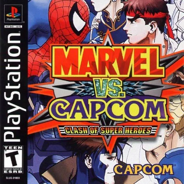 Versión americana de Marvel vs. Capcom: Clash of Super Heroes para PS1