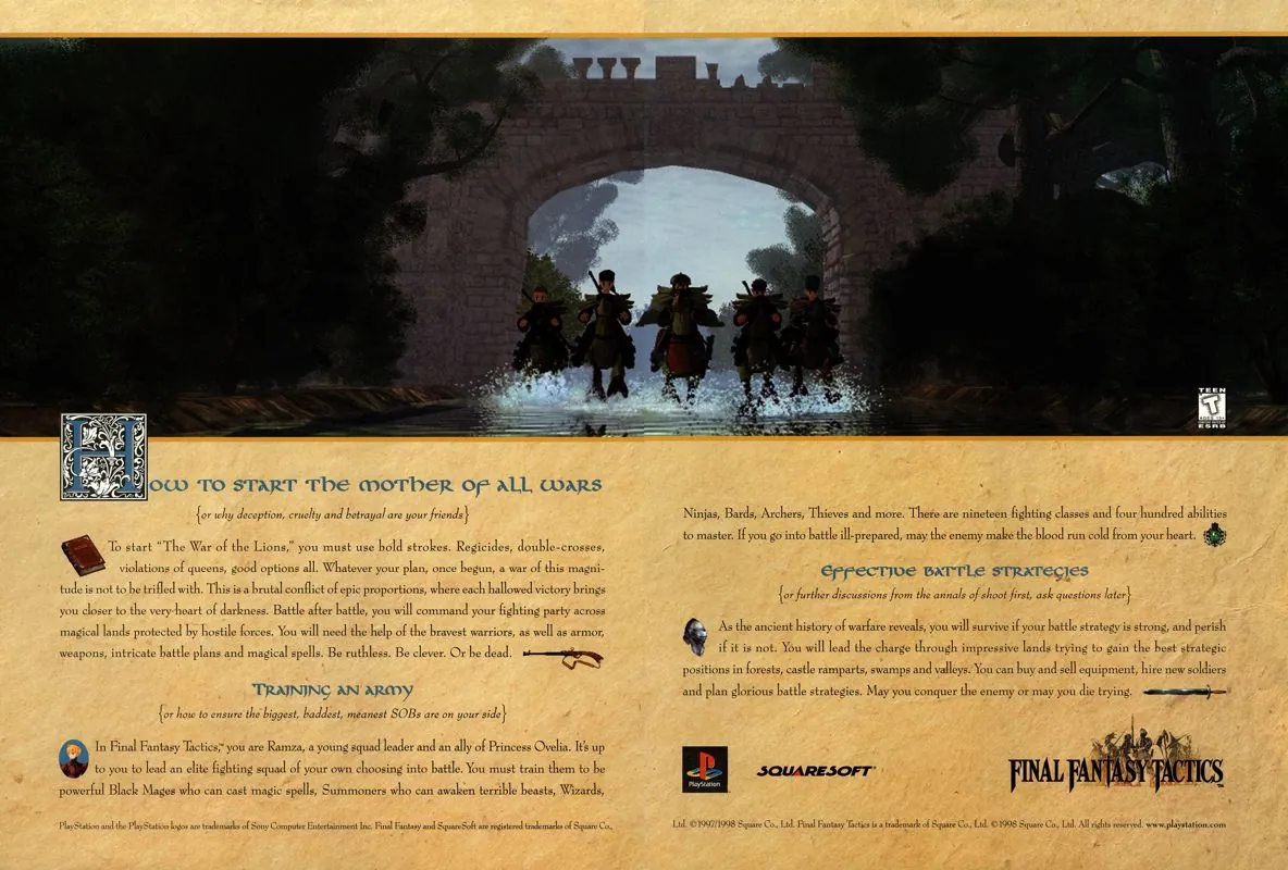 Anuncio de revista gringa de Final Fantasy Tactics