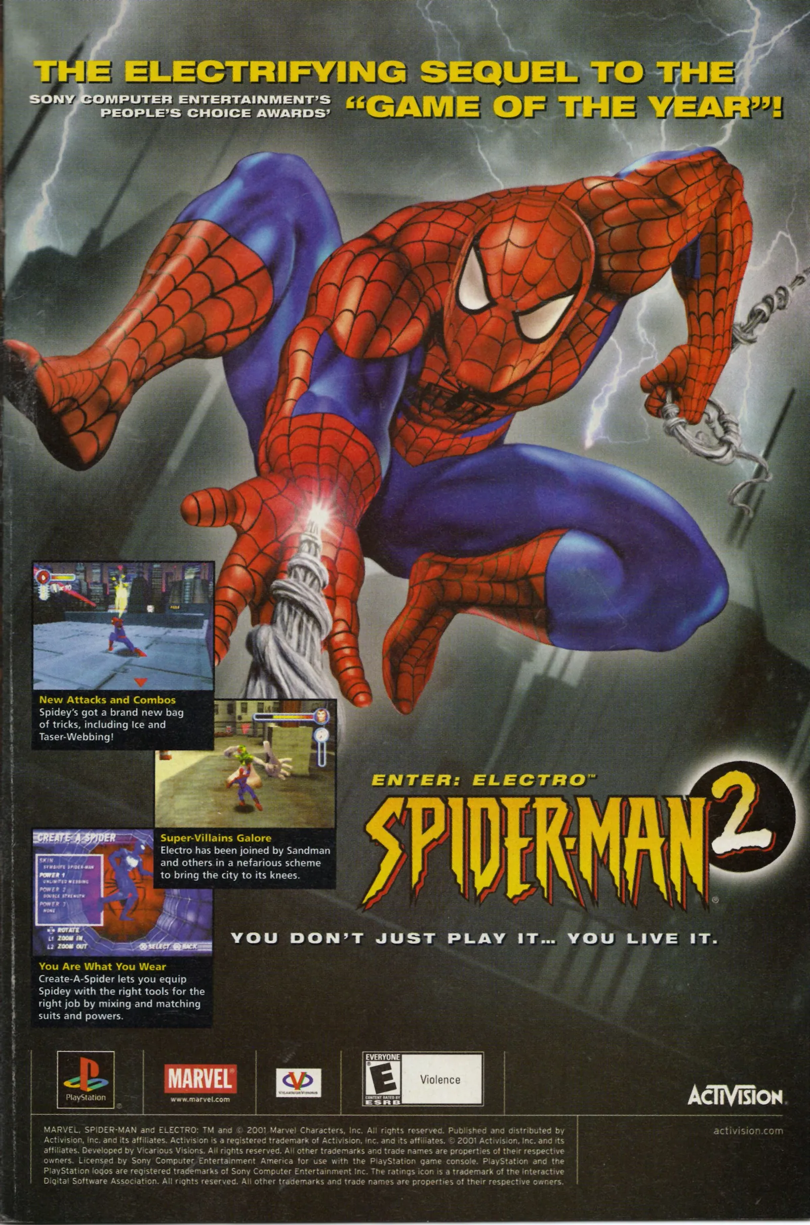 Anuncio de revista gringa de Spider-Man 2: Enter Electro