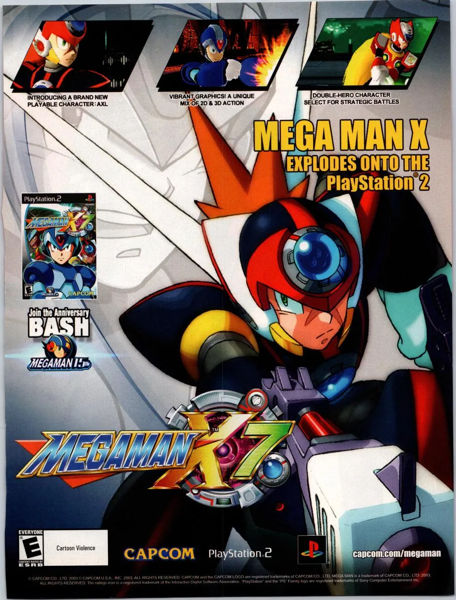 Anuncio de revista gringa de Mega Man X7