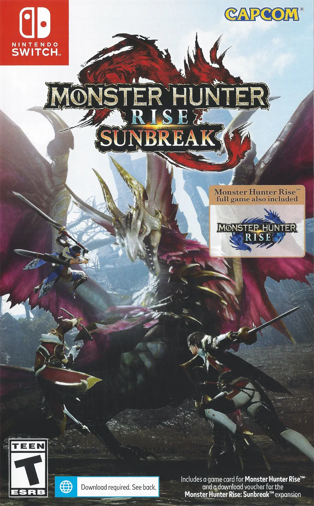 Portada con la expansión de Monster Hunter Rise, Sunbreak