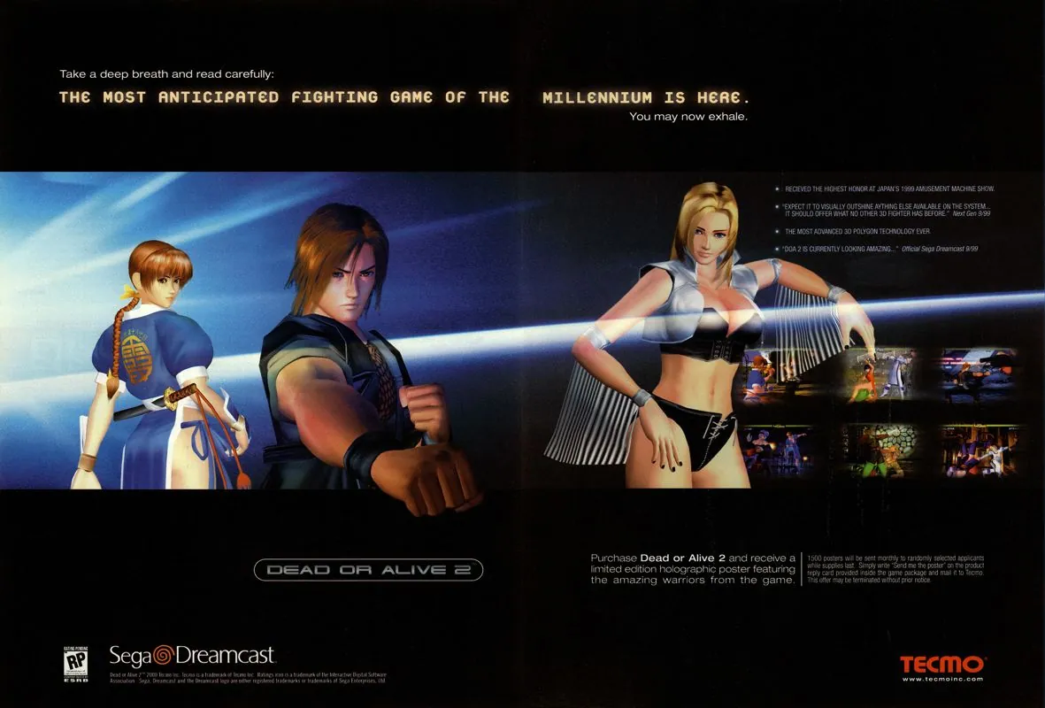 Anuncio de revista gringa de Dead Or Alive 2