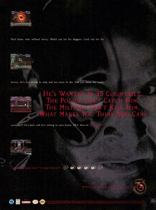 Anuncio de revista gringa de Mortal Kombat 3