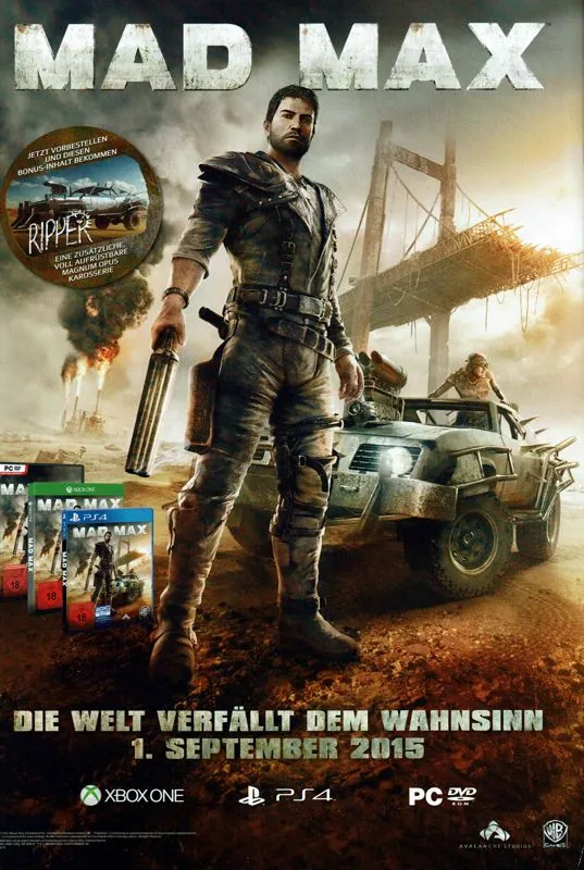 Anuncio de revista alemana de Mad Max