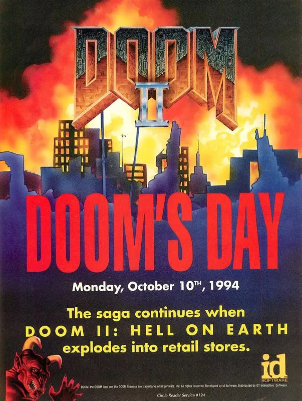 Anuncio de revista gringa de Doom II