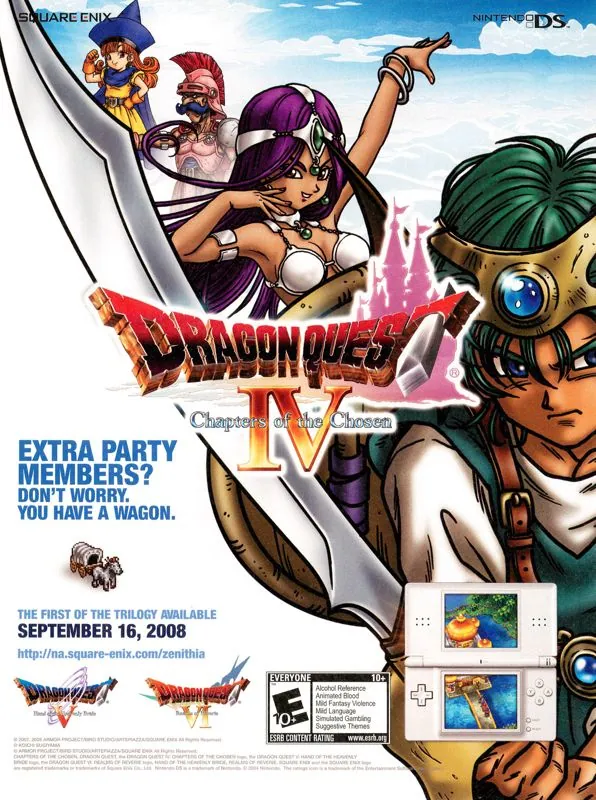 Anuncio americano de Dragon Quest IV para DS