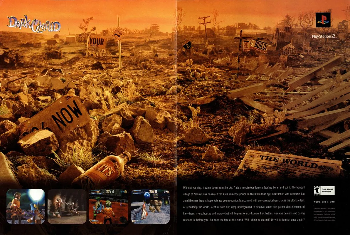 Anuncio a dos páginas de revista estadounidense de Dark Cloud