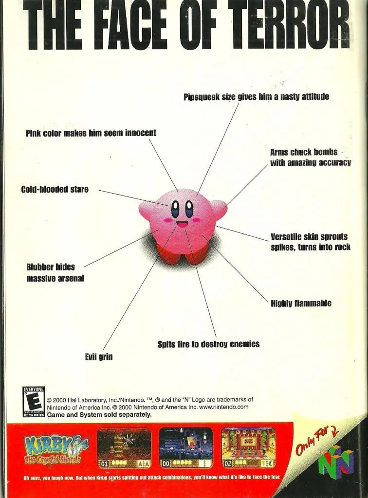 Anuncio de revista estadounidense de Kirby 3D