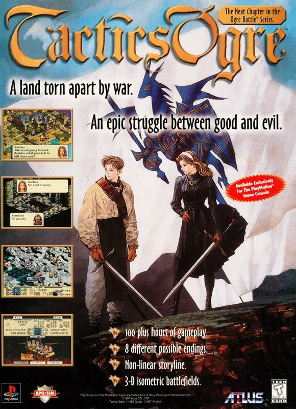 Anuncio de revista de Tactics Ogre
