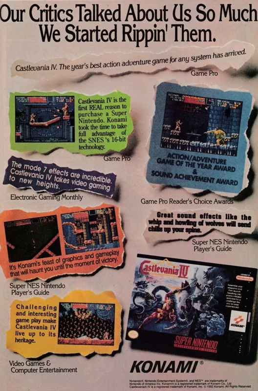 Anuncio gringo de Super Castlevania IV
