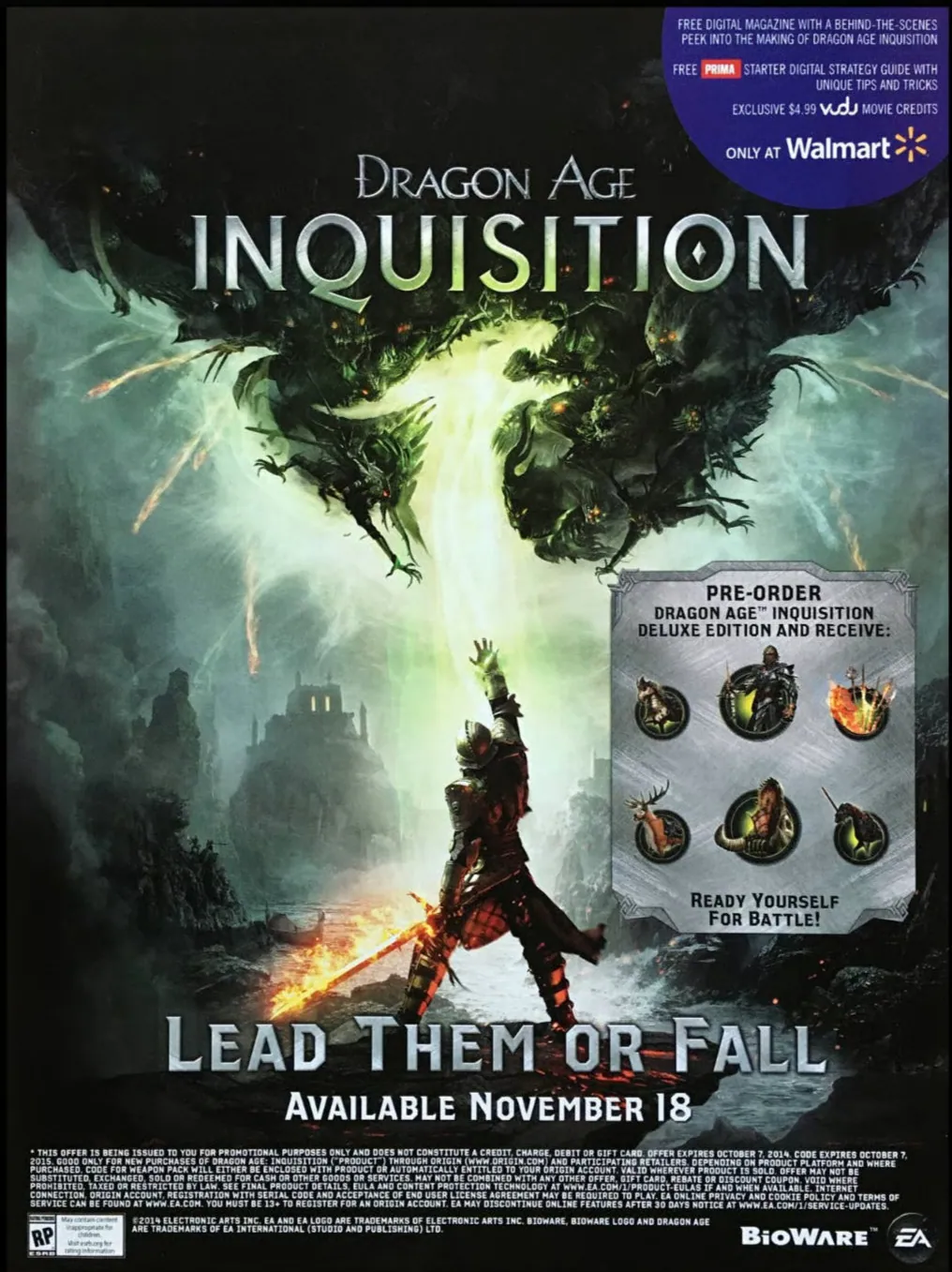 Anuncio de Walmart de Dragon Age Inquisition