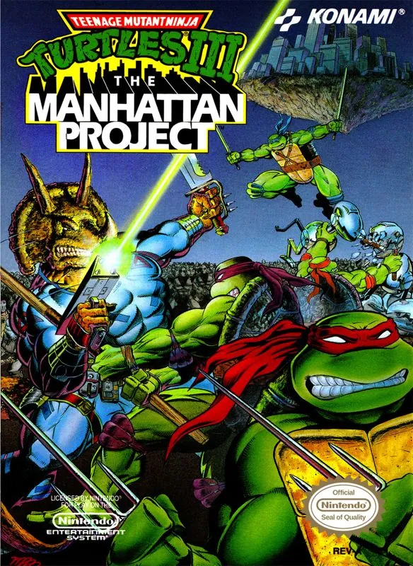 Portada americana de Teenage Mutant Ninja Turtles III: The Manhattan Project